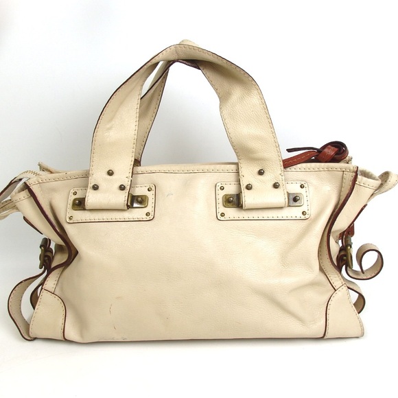 Vintage Chloe Cream Brown Leather Handbag - Picture 3 of 8